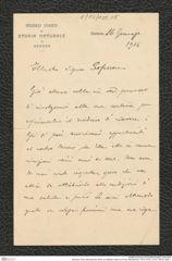 Nachlass Franz Steindachner, Brief von Raffaelo Gestro an Franz Steindachner (16.01.1914), Inv.Nr. 158.05, Seite 1